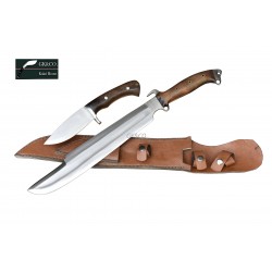 14 Inch  Predator EUK Survival Machete Military Knife with small utility Handmade-In Nepal by GK&CO. Kukri House
