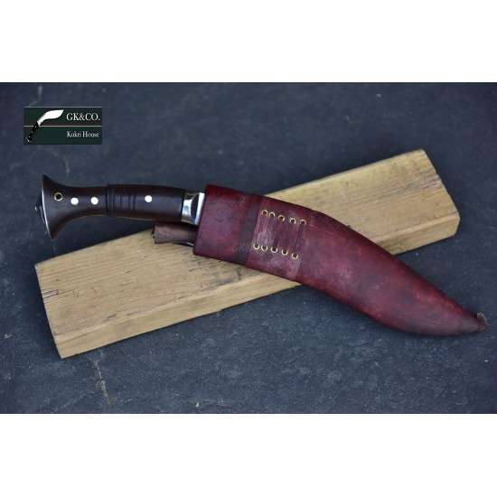 10" Tin Chirra (3 Fuller) Genuine Gurkha Kukri Rose Wooden Handle Hand Made knife-In Nepal by GK&CO. Kukri House