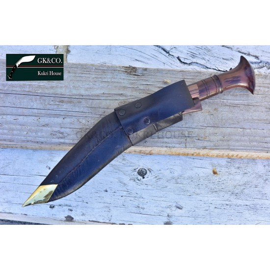  Genuine Gurkha  Knife - 10.5 Inch GK&CO New Version  Chainpure Village Wooden and Bone Handle Kukri - Handmade by GK&CO. Kukri House in Nepal.