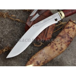  Genuine Gurkha Kukri Knife - 10. Inch Blade Chainpure Village Wooden Handle Kukri - Handmade by GK&CO. Kukri House in Nepal.