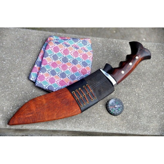 Hand Forged Kukri - 10 Inch Yougall Angkhola Kukri  Yak leather Case Handmade knife-In Nepal by GK&CO. Kukri House