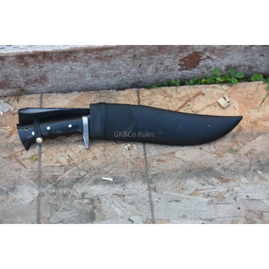 Genuine Gurkha Kukri 11 Inch GK&CO. bowie knife Black Case- Semi-polished Handmade-In Nepal by GK&CO. Kukri House