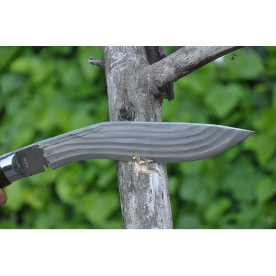 14 Inch Blade 5 Chirra (5 fuller) Genuine Gurkha Kukri Knife- Semi-polished Hand Made knife-In Nepal by GK&CO. Kukri House