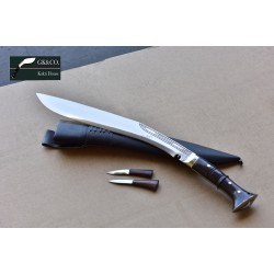  Genuine Gurkha Kukri Knife - 15. Inch Blade Sirpate Panawal Handle Kukri - Handmade by GK&CO. Kukri House in Nepal.