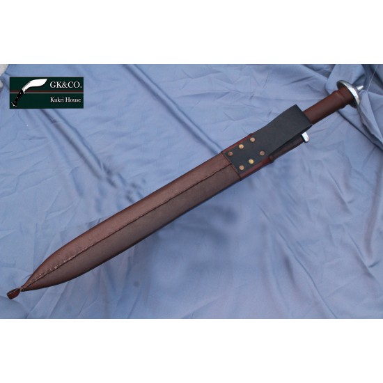  Genuine Gurkha-24 inches Hand Forged Viking Sword- Etching on Blade Sword-Greek Norseman Sword-Full Tang-Tempered-Forged-Nepal