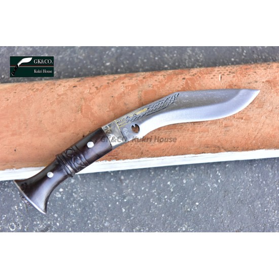 5" Blade Cheetlange Special Kukri-Full Tang Rosewood Handle Black Leather Sheath