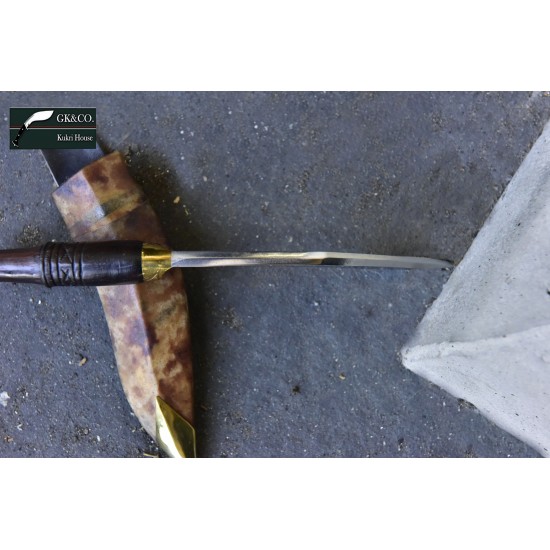 5" Blade Cheetlange Special Kukri-Rat Tail Tang Rosewood Handle Leather Sheath